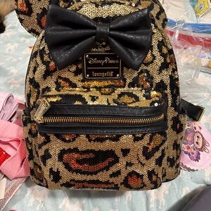 Loungefly Leopard Sequin Mini Backpack